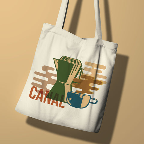 Sac Tote Canal Roasters | Motif Cafetière Moka